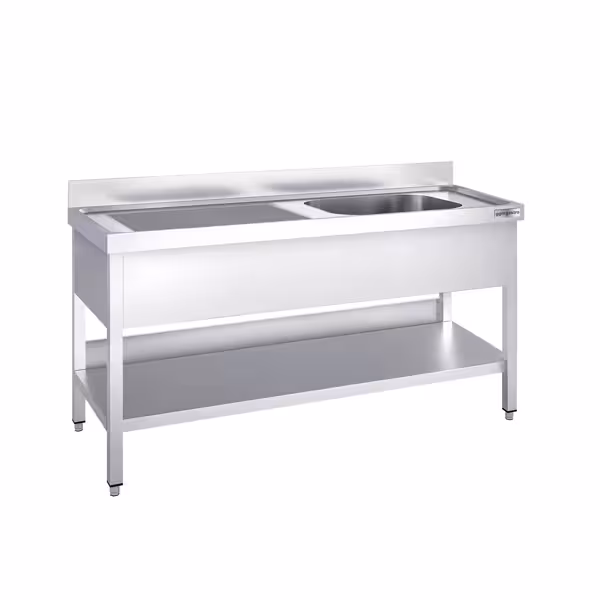 Sink unit PREMIUM - 1600x600mm - with undershelf & 1 basin right