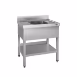 Commercial Sink Table ECO - 800x700 - Bottom Shelf - 1 Bowl