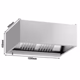 Hotă cubică cu motor - 1200 mm - cu regulator de turație, filtre labirint & iluminare LED