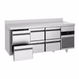 Masă frigorifică PREMIUM - 1865 x 700 mm - cu 6 sertare - rebord