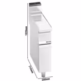 Ara tezgah Lorenzo 700 Serisi - 200x714x1020mm - paslanmaz çelik AISI 304 - ile açık dolap