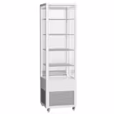 4-Sided Glass Display Fridge - 235L - 515mm - Double glazing - square - with 4 shelves - 1 glass door front - White