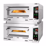 Forno a gas per pizza - 1130x910mm - 4+4 pizze Ø34cm - 450°C - Meccanico