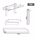 Mensola a parete in acciaio inox PREMIUM - 1000x300mm - con 1 ripiano