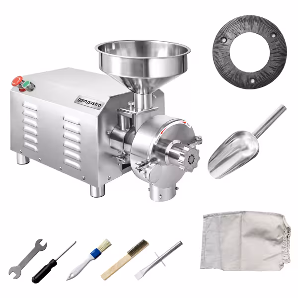 Elektrische Getreidemühle - 60kg/h - Mahlgrad stufenlos einstellbar - 1500 U/min