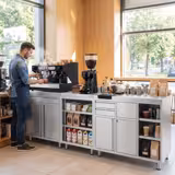 Commercial coffee machine cabinet - 1200 x 600 mm - With 2 drawers, 1 door and waste bin