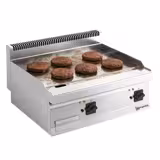 Płyta grillowa elektryczna - chromowana - 9kW - Gładka - Powierzchnia: 595x500mm - nastawna