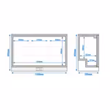 Barkoelkast - 1350mm - 320 Liter - met 3 glazen klapdeuren - zwart