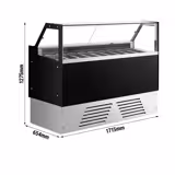 Commercial Ice Cream Display Freezer EMMA – 1715 mm - 9×5L/6×7L Tubs - Ventilated - Black