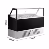 Eistheke EMMA - 1710mm - Umluft - für 9x 5 Liter oder 6x 7 Liter Eisbehälter - Schwarz