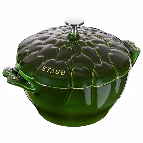 STAUB | Artichoke Cocotte Enamelled Cast Iron Casserole Dish – Ø 220 mm – Basil Green