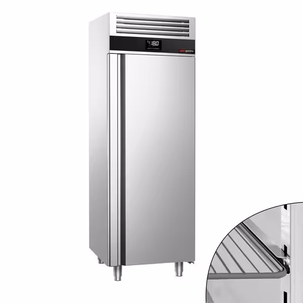 Commercial Upright Freezer Stainless steel PREMIUM - GN 2/1 - 700L - with 1 glass door