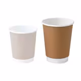 (500 stuks) Coffee to go papieren beker - dubbelwandig - 300ml - 12 oz - Ø 90mm - bruin - binnenkant wit