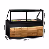 Saladette TORONTO - 2000mm - 1200 liter - 3 deuren - met rechte glasopstand voor 5x GN 1/1 & 1 legplank