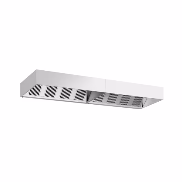 Commercial Wall-Mounted Extractor Hood – 4800mm – with Baffle Filters & Lighting