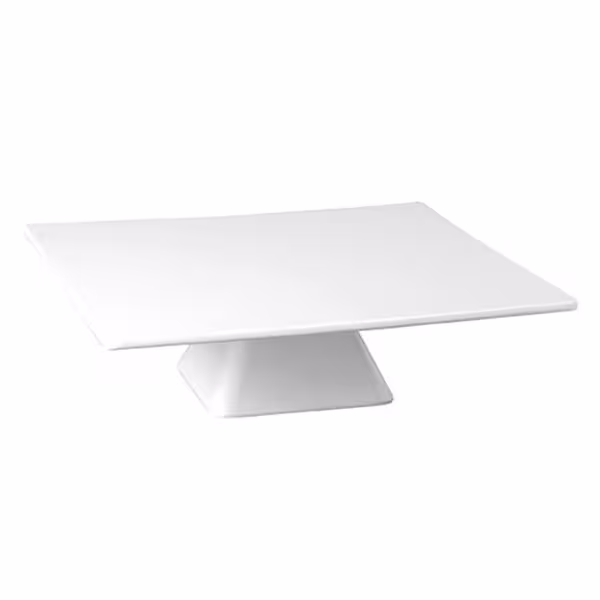 Taartplateau - CASUAL - Melamine - 310x310mm - vierkant - hoogte: 80mm - wit