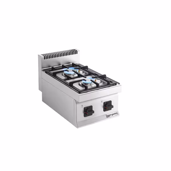 Mașină de gătit / Aragaz profesional pe gaz - seria 700 - 400x700x(H)430 mm - 10 kW - 2 arzătoare