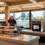 Speedofen - 3,4 kW - Edelstahl - inkl. Temperaturfühler, Pizzablech, Antihaft-Korb | 80% schnelleres Garen