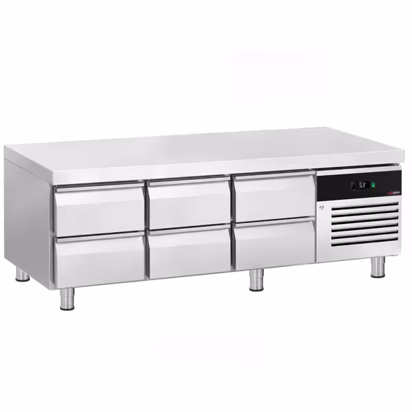 Kühlunterbau - 2000mm - 288 Liter - 6x 1/1 GN Schubladen