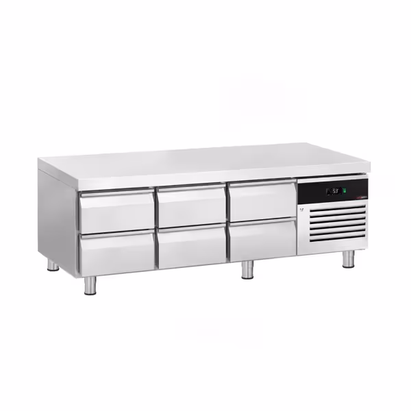 Gekoelde onderkast +2/+8°C - 2000mm - 150 liter - 6 laden - 6x GN 1/1