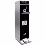 Hand Sanitiser Station - 5000–10000ml - Stainless steel - freestanding, foot pump/foot-operated, with drip tray, for hand sanitiser
