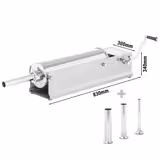 Manual Sausage Filler - Horizontal - 7L - Stainless Steel - incl. 4 sausage-filler nozzles