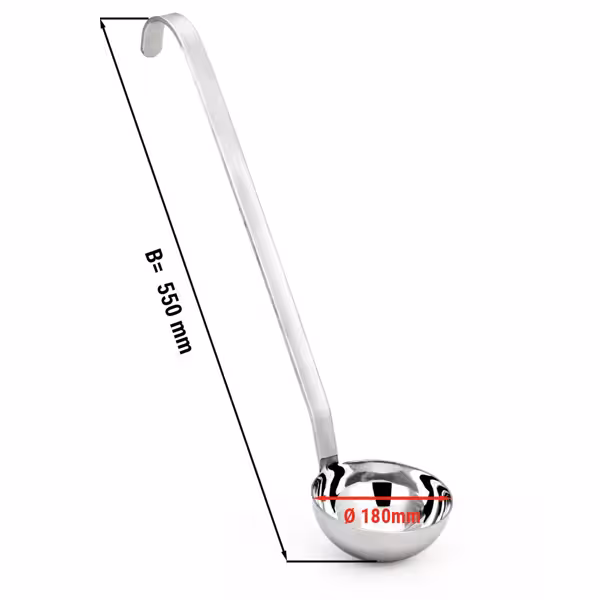 (4 st) Soppslev - Ø 180 mm - Längd: 550 mm - Rostfritt stål