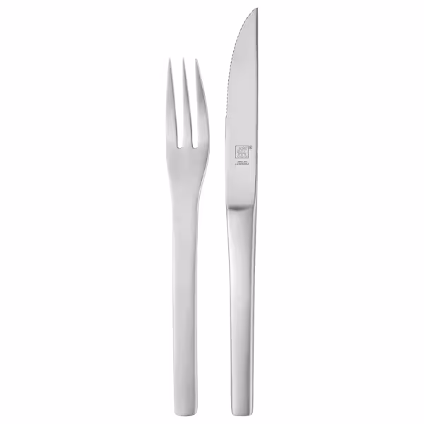 (12 pieces) ZWILLING | Steak Knife & Fork Set – 18/10 Stainless Steel - Wooden Box