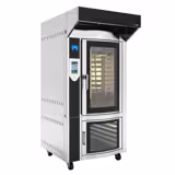 Roterende bakkerij heteluchtoven met stoomfunctie - Touchscreen - 10x EN 600x400 - met rijskast - incl. afzuigkap