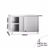 Mesa armario inox PREMIUM - 1200x800mm - con estante intermedio