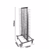 Tányértartó kocsi kétoszlopos - legfeljebb 80 tányér - Ø 16 - 32 cm - Gurulós