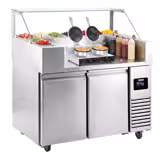 Tillberedningsbord - 1,21 x 0,7 m - med 2 dörrar - inkl. våffeljärn - hjärtform