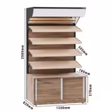 Commercial bread display rack - 1200 mm - with 4 shelves