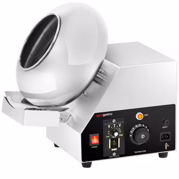 Commercial Chocolate Panning & Coating Machine – 3 L - Ø300 mm Drum - 30–110°C - 600 W