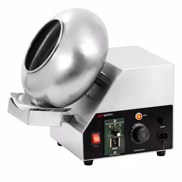 Commercial Chocolate Panning & Coating Machine – 3 L - Ø300 mm Drum - 30–110°C - 600 W
