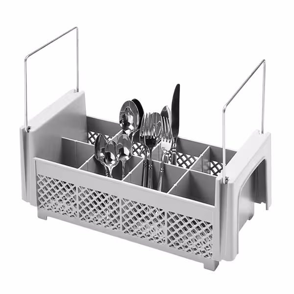 CAMBRO | CAMRACK® - Cesto para talheres 1/2 - 8 compartimentos - Cinzento