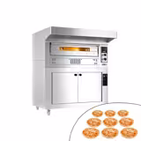 Pizzaoven op gas - 9x 33cm - Handmatig - incl. afzuigkap & rijskast