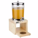Dispenser per bevande - BRIDGE - 4 litri - legno & acciaio inox - incl. stand, 2 batterie & adattore touchless