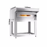 Horno para pizza eléctrico - 1 cámara - piedra refractaria - 6x Ø33cm - 400V - Manual - incl. campana & bastidor inferior
