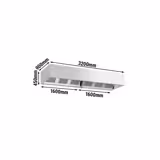 Kutu Tipi Davlumbaz - 3200mm - Alevsavar Filtreli - Aydınlatmalı