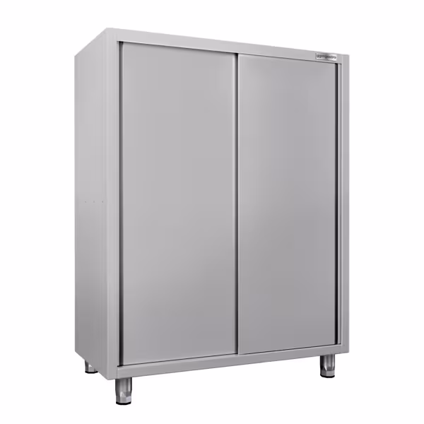 RVS hoge kast AISI 304 ECO - 1400x600mm - 2 schuifdeuren - hoogte: 1800mm