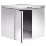 Narożna szafka wisząca naścienna ze stali nierdzewnej - 700x400 mm - z drzwiami na zawiasach- wysokość: 650 mm