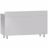 Table armoire en acier inoxydable ECO - 1400x600mm - avec 3 tiroirs à droite et portes coulissantes - avec dosseret