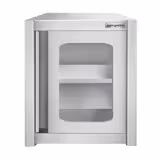 Roestvrijstalen wandkast - 600x400mm - met glazen schuifdeur - 650mm hoog