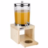 Dispenser per bevande - BRIDGE - 6 litri - legno & acciaio inox - incl. stand, 2 batterie & adattore touchless