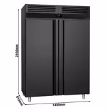 Commercial Refrigerator Stainless Steel PREMIUM - 1400 L - 2 Doors - GN 2/1 - Ventilated - Anthracite