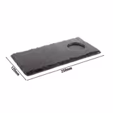 (6 pz) Vassoio in ardesia naturale - 250x120mm - Altezza: 7mm - con 1 cavità Ø 60mm - Nero