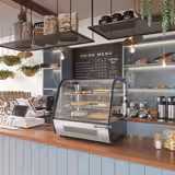 Countertop Display Fridge 120 litres – Curved glass - 2 shelves - 2 sliding doors - 0–12°C - Ventilated