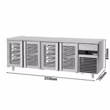 Balcão refrigerado PREMIUM - 2330x700mm - 632L - 4 portas de vidro - GN 1/1 - -2 a +8°C