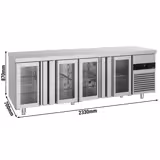 Commercial Counter Fridge PREMIUM - 2330x700mm - glass doors - capacity 632 litres